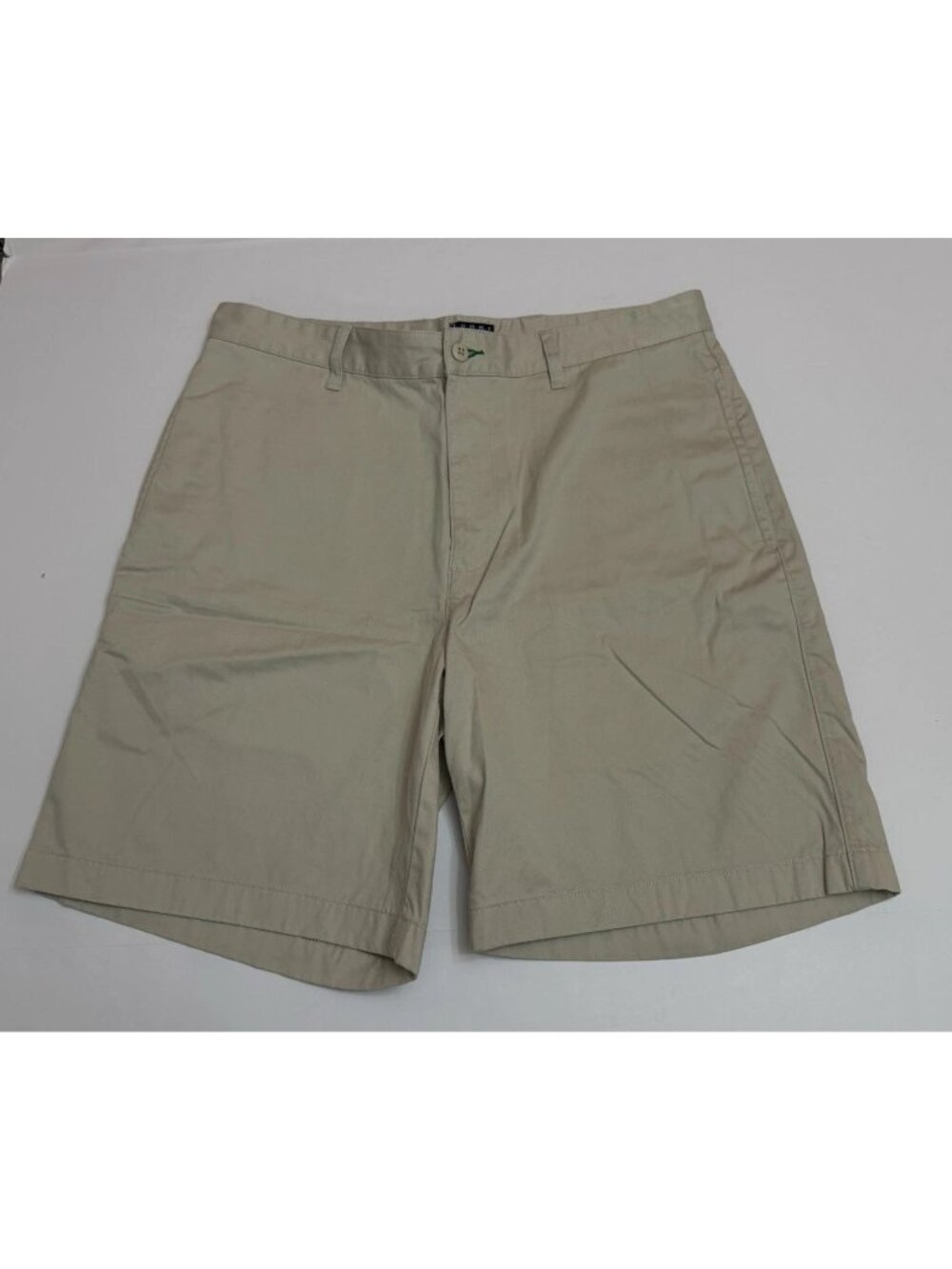 Tommy Hilfiger Mens Khaki Chino Shorts Beige Flat Front Size 33 Cotton Casual